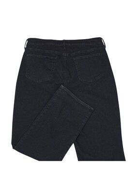 NYDJ Womens Black Relaxed Straight Jeans With Lift Tuck Technology Size 14